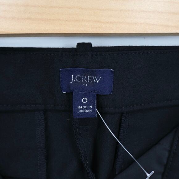 NWOT J.Crew Factory Slim Fit Full Length Trouser Dress Pant In Black Size 0 - Picture 7 of 8